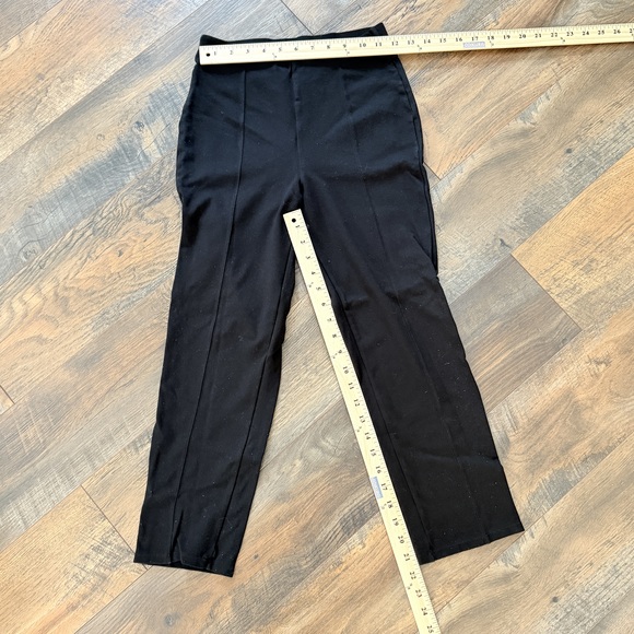Straight leg ankle length cropped black trousers pants normcore business preppy - Picture 3 of 3